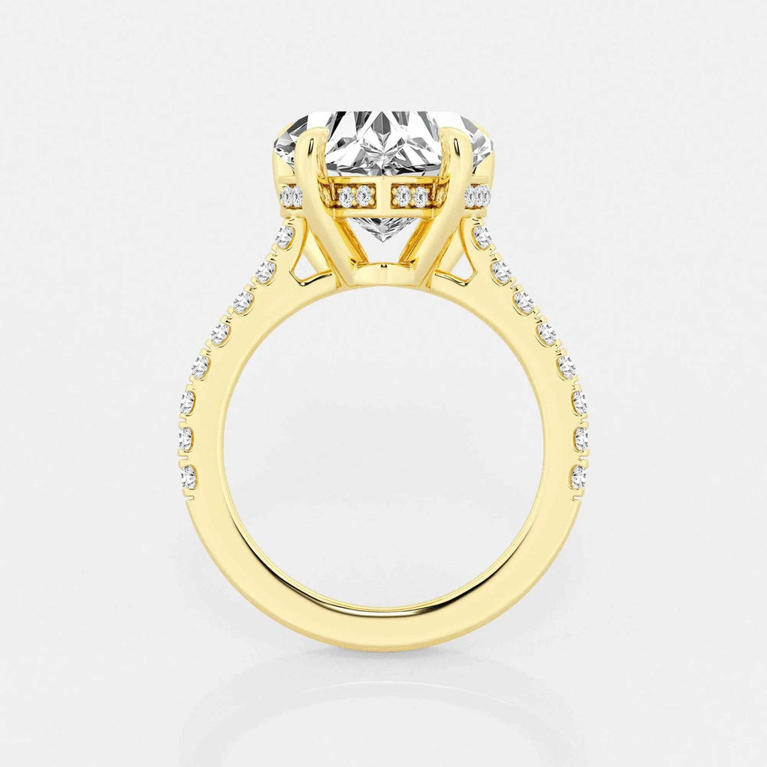 2 Ct Heart Cut Hidden Halo Moissanite Ring In White Gold