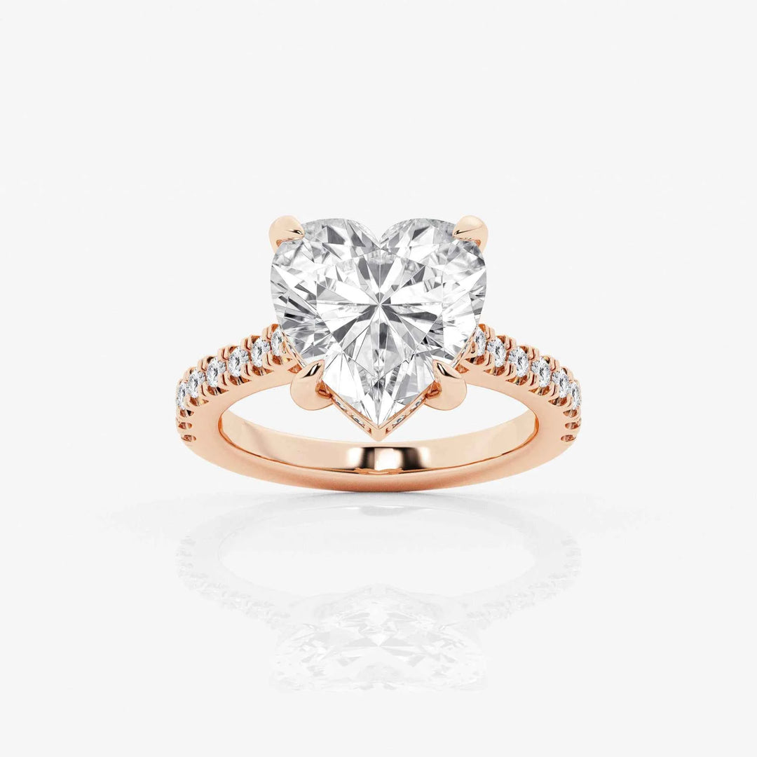 2 Ct Heart Cut Hidden Halo Moissanite Ring In White Gold