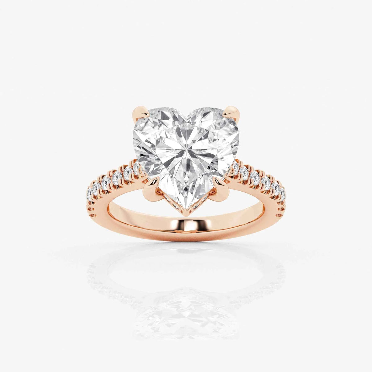 2 ct heart cut hidden halo moissanite ring in white gold