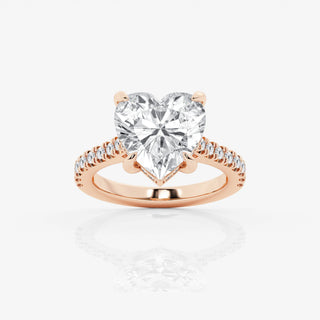 2 Ct Heart Cut Hidden Halo Moissanite Ring In White Gold