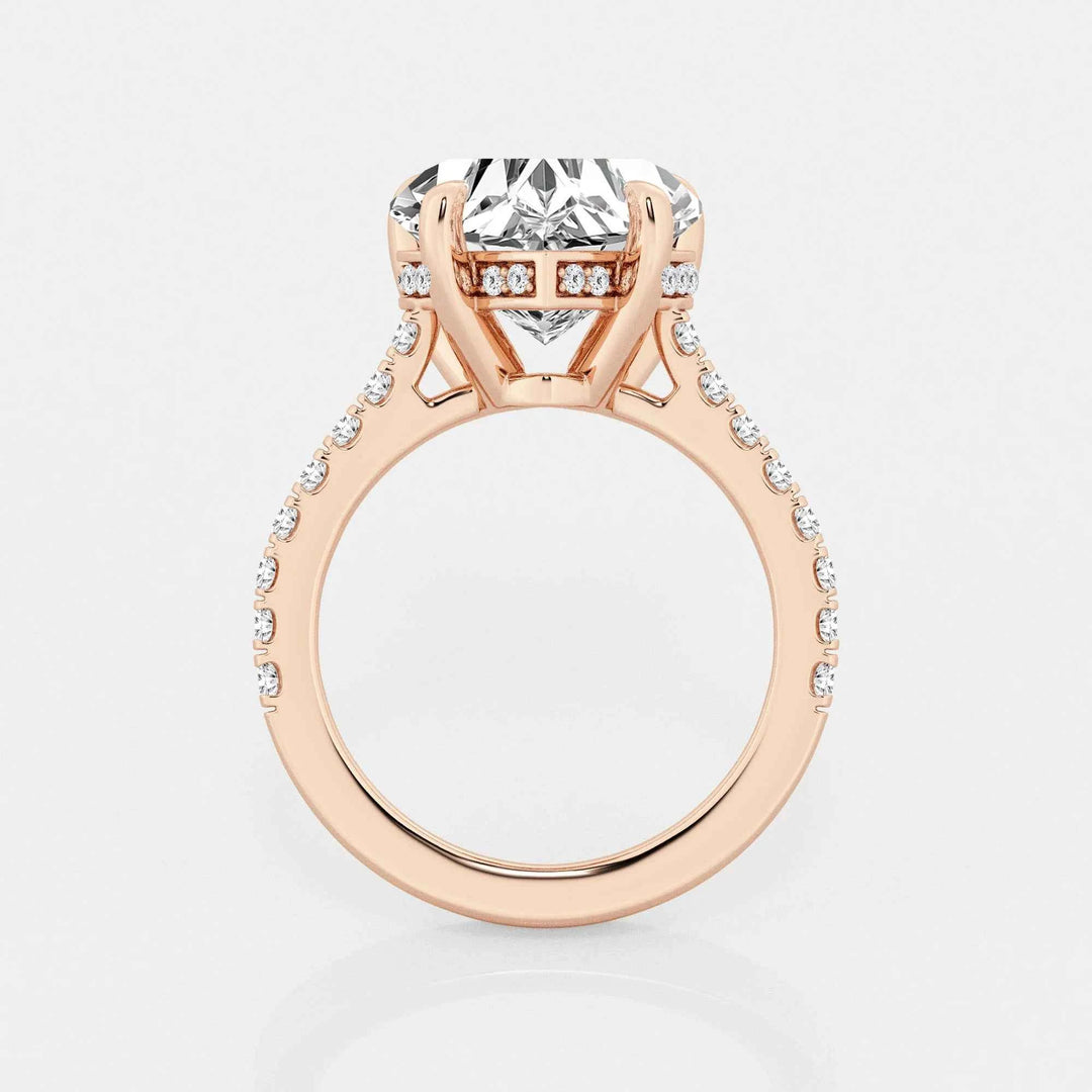 2 Ct Heart Cut Hidden Halo Moissanite Ring In White Gold