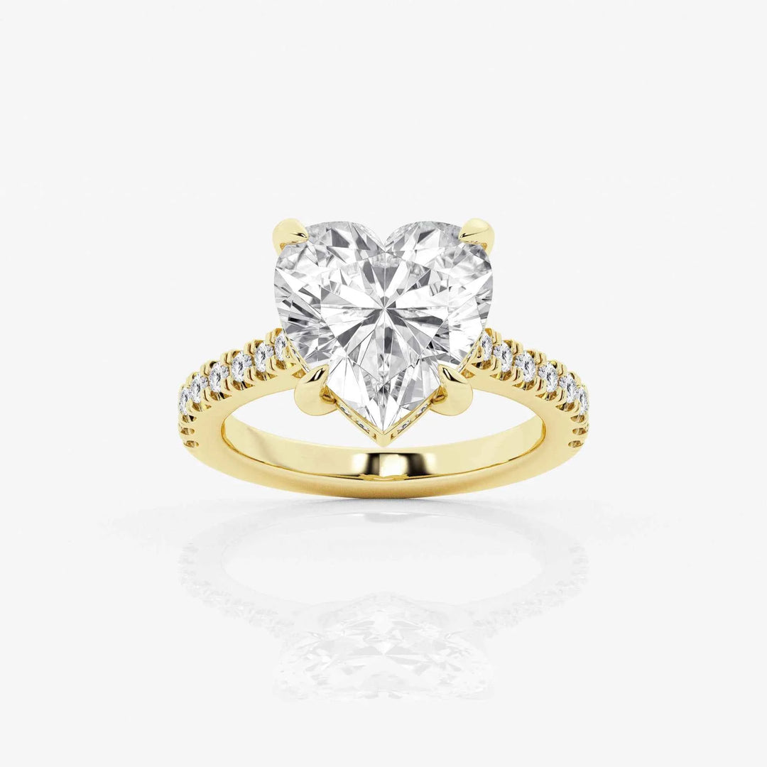 2 Ct Heart Cut Hidden Halo Moissanite Ring In White Gold