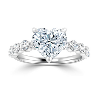 2.5 Carat Heart Shape Moissanite Engagement Ring in White Gold