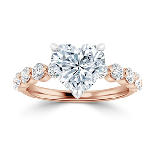 2.5 Carat Heart Shape Moissanite Engagement Ring in Rose Gold