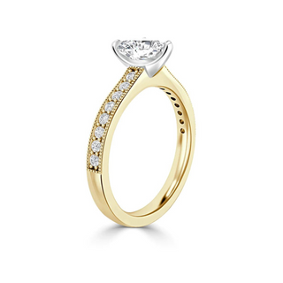 2.2 Ct Heart Shape Channel Setting Moissanite Ring in Yellow Gold