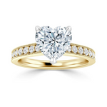 Load image into Gallery viewer, 2.20 Ct Heart Shape Channel Setting Moissanite Ring in Yellow Gold

