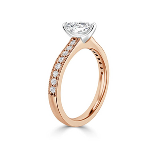 2.2 Ct Heart Shape Channel Setting Moissanite Ring in Rose Gold