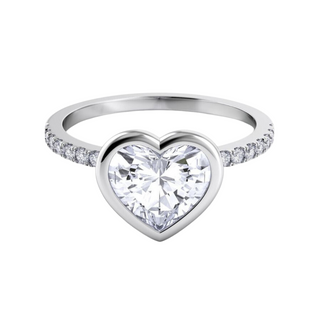 2.2 Carat Heart Shape Moissanite Engagement Ring in White Gold