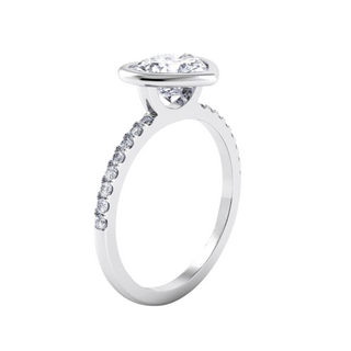 2.2 Carat Heart Shape Moissanite Engagement Ring in White Gold