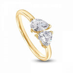 Load image into Gallery viewer, 2.50 Carat Heart Shape Toi Et Moi Moissanite Ring in Yellow Gold
