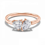 Load image into Gallery viewer, 2.50 Carat Heart Shape Toi Et Moi Moissanite Ring in Yellow Gold

