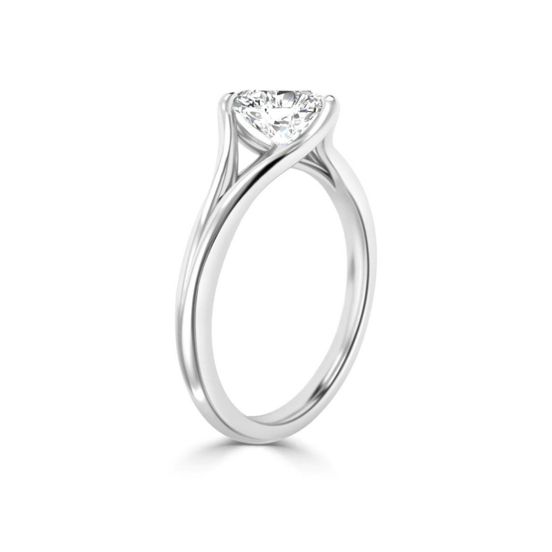 1.5 Carat Heart Cut Solitaire Moissanite Ring in White Gold