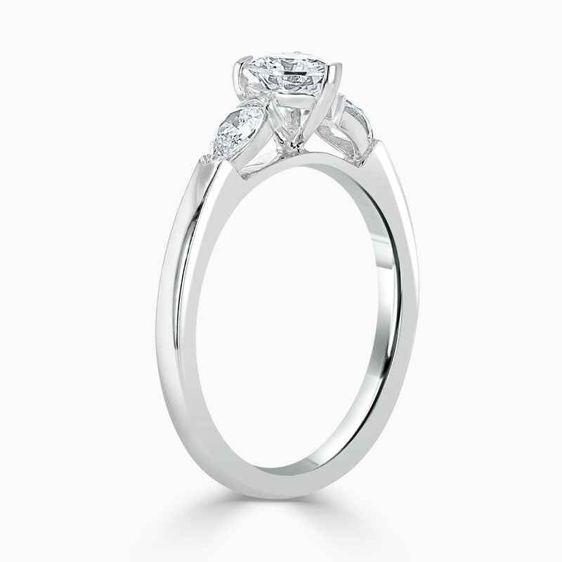 1.80 Ct Heart Shape Moissanite Three Stone Ring in White Gold