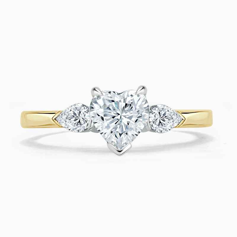 1.80 Ct Heart Shape Moissanite Three Stone Ring in White Gold
