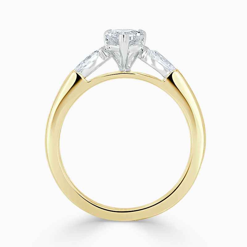 1.80 Ct Heart Shape Moissanite Three Stone Ring in White Gold