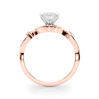 1 Carat Heart Shape Three Stone Twisted Moissanite Ring in Rose Gold