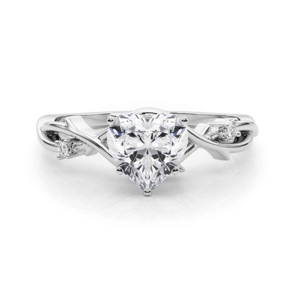 1 carat heart shape three stone twisted moissanite ring in rose gold