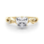 Load image into Gallery viewer, 1 Carat Heart Shape Three Stone Twisted Moissanite Ring in Rose Gold
