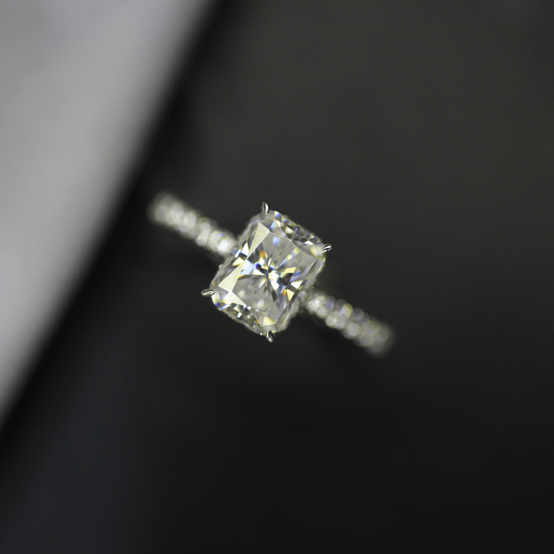 Hidden Halo Moissanite Engagement Ring