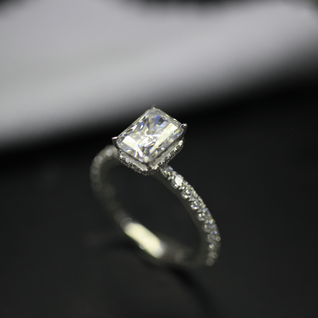 Hidden Halo Moissanite Engagement Ring