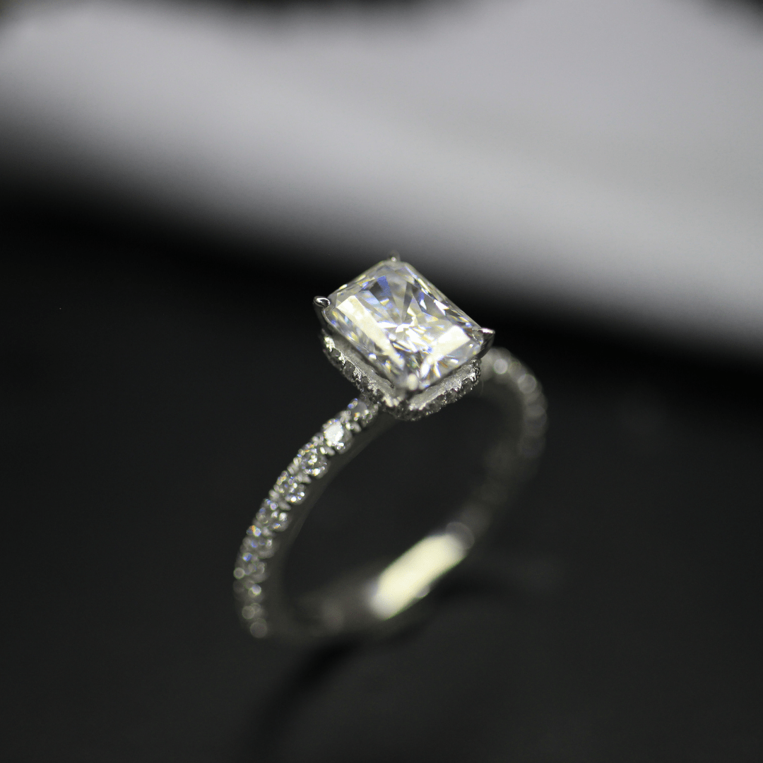 Hidden Halo Moissanite Engagement Ring