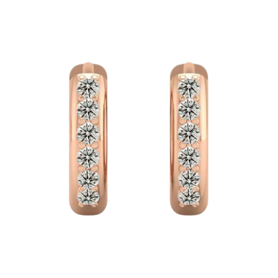 0.60 Ct Round Cut Moissanite Hoop Earrings For Unisex