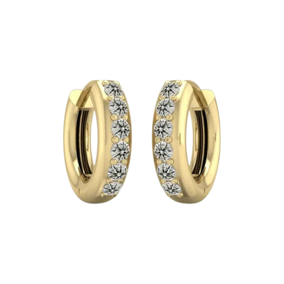0.60 Ct Round Cut Moissanite Hoop Earrings For Unisex