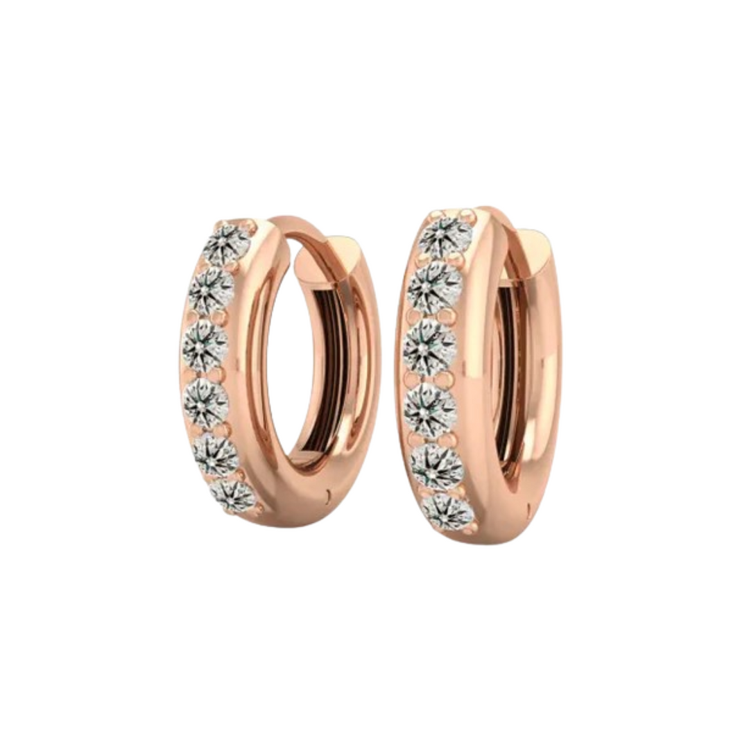 0.60 Ct Round Cut Moissanite Hoop Earrings For Unisex
