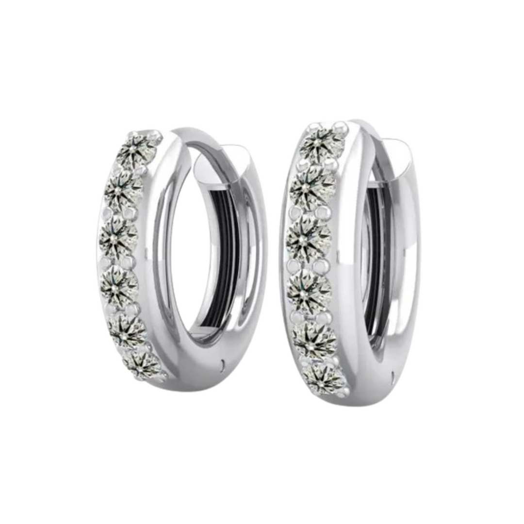 0.60 Ct Round Cut Moissanite Hoop Earrings For Unisex