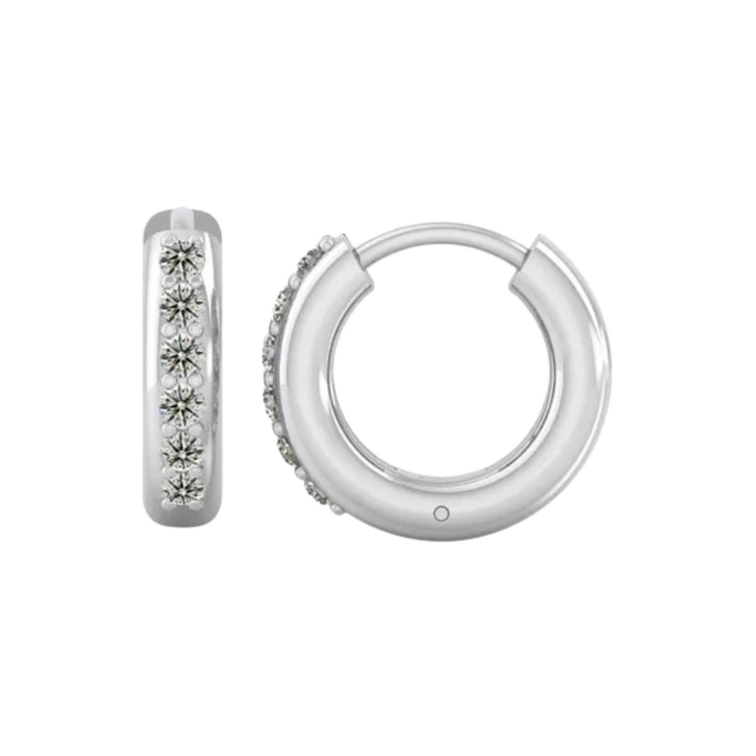 0.60 Ct Round Cut Moissanite Hoop Earrings For Unisex