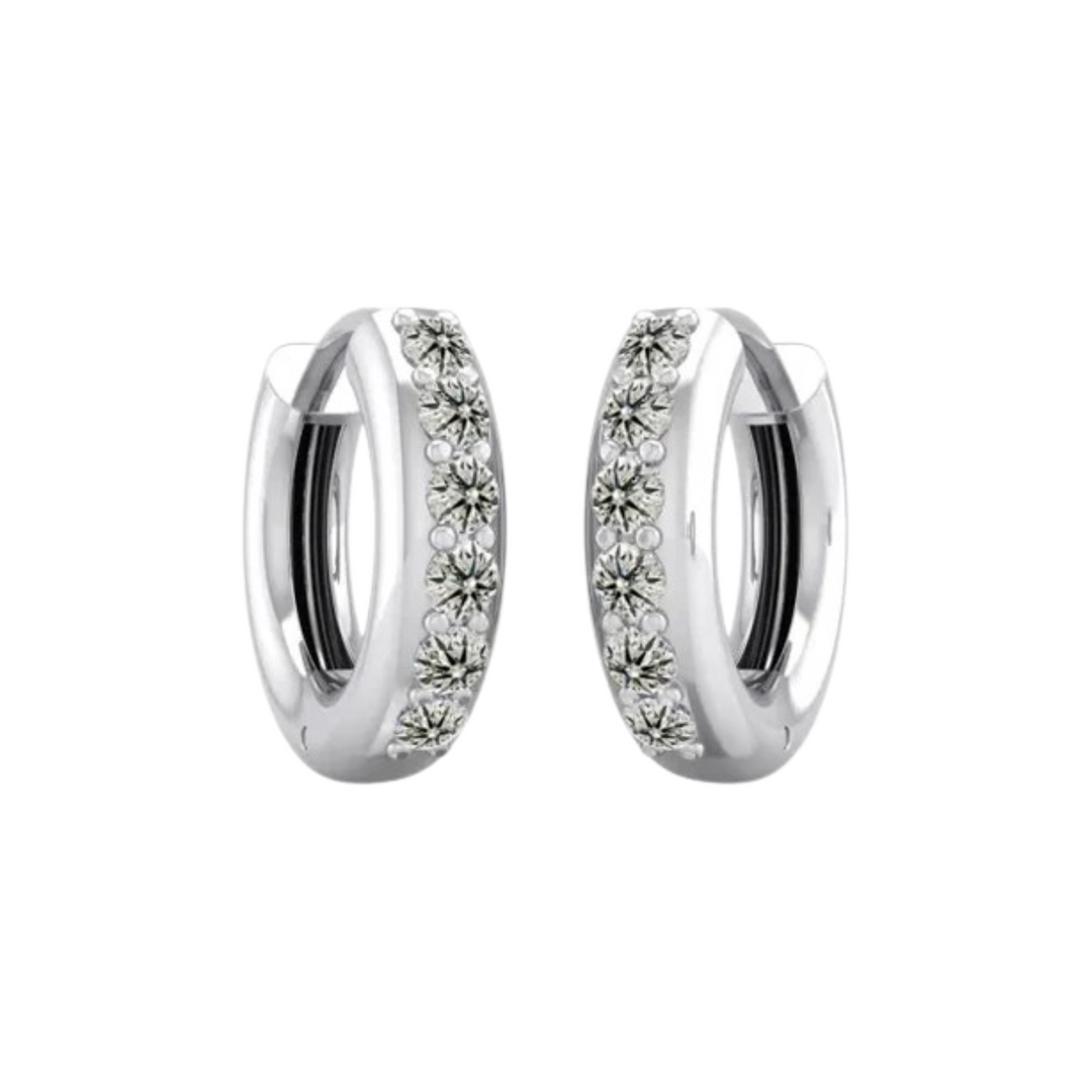 0.60 Ct Round Cut Moissanite Hoop Earrings For Unisex