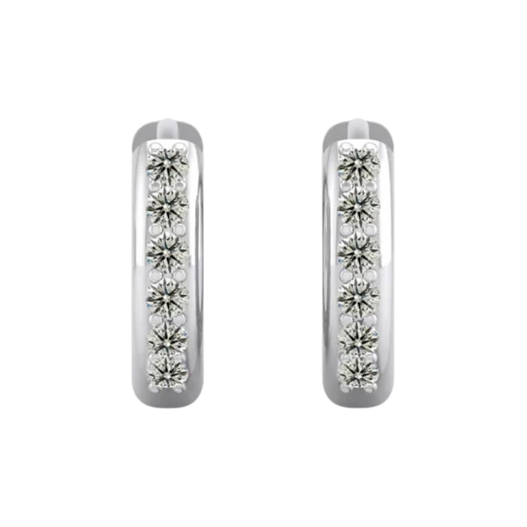 0.60 Ct Round Cut Moissanite Hoop Earrings For Unisex