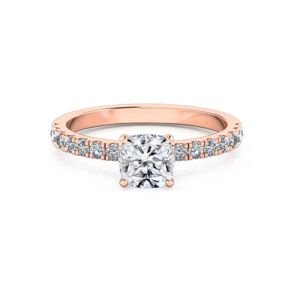1.50 Ct Cushion Shape Prong Set Moissanite Ring in White Gold