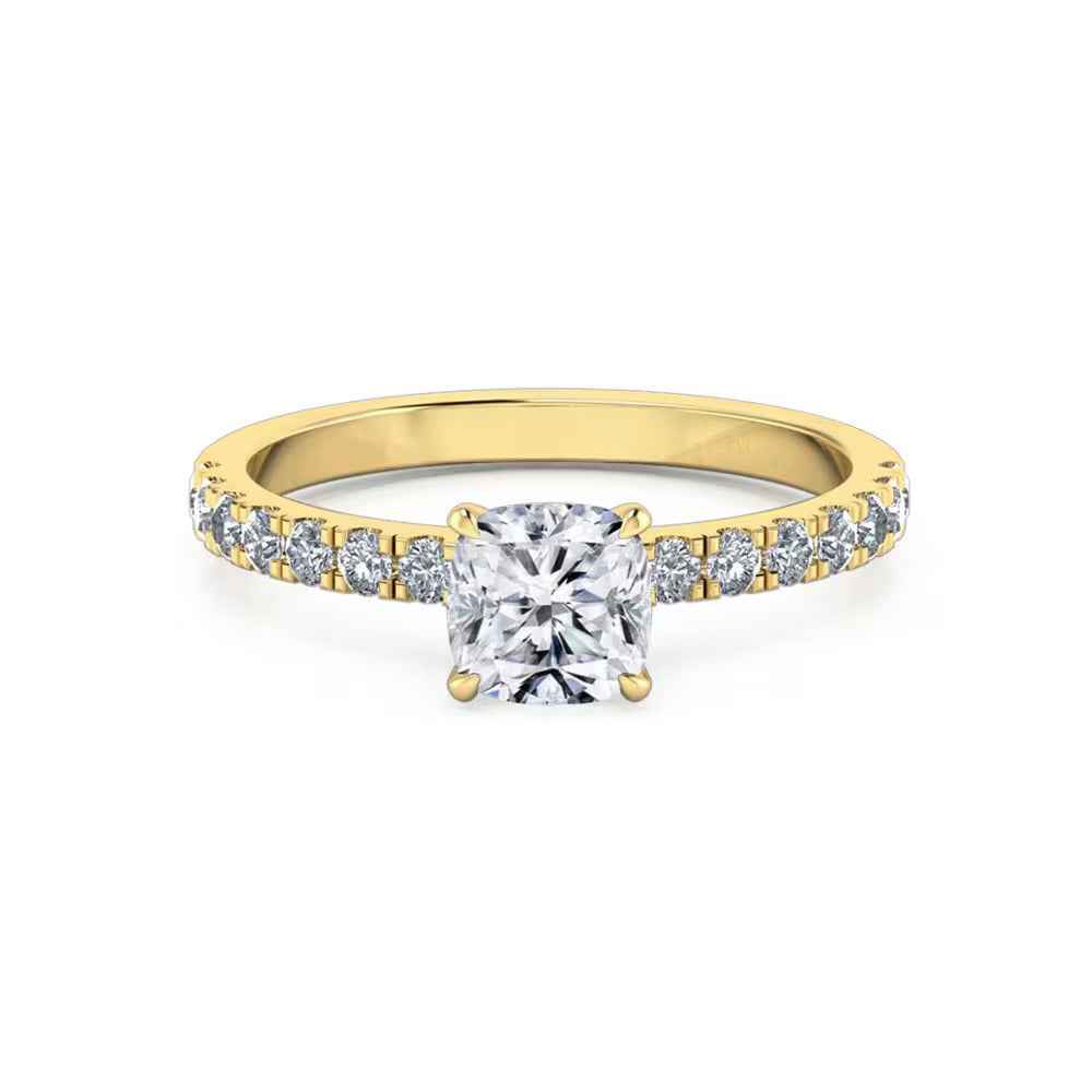 1.50 Ct Cushion Shape Prong Set Moissanite Ring in White Gold
