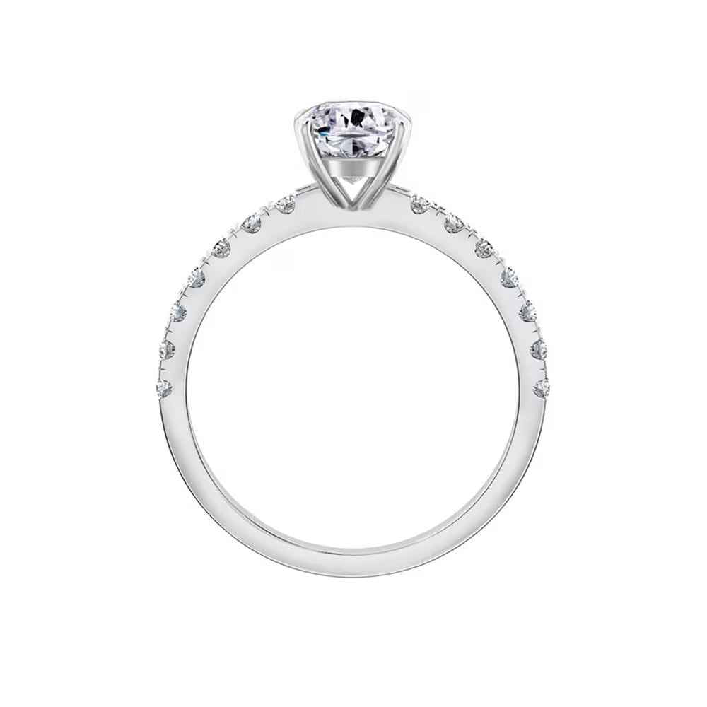 1.50 Ct Cushion Shape Prong Set Moissanite Ring in White Gold