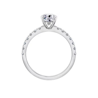 1.5 Carat Cushion Shape Solitaire Moissanite Ring in White Gold