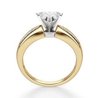 2.50 Ct Trillion Cut v Prong Moissanite Ring in White Gold