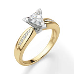 Load image into Gallery viewer, 2.50 Ct Trillion Cut v Prong Moissanite Ring in White Gold
