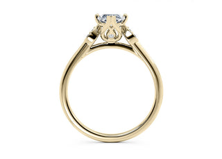 1.20 Carat Marquise Cut Moissanite Cathedral Set Ring in Yellow Gold