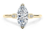 Load image into Gallery viewer, 1.20 Carat Marquise Cut Cathedral Set Moissanite Ring in Yellow Gold
