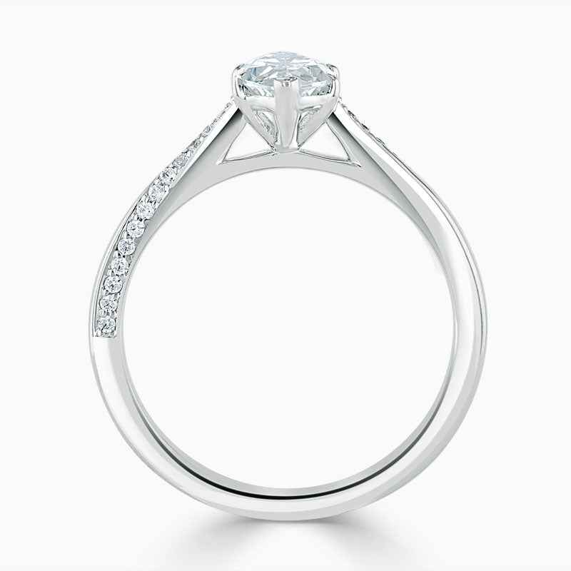 1.70 Carat Marquise Cut Cathedral Moissanite Ring in Yellow Gold