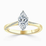 Load image into Gallery viewer, 1.70 Carat Marquise Cut Cathedral Moissanite Ring in Yellow Gold
