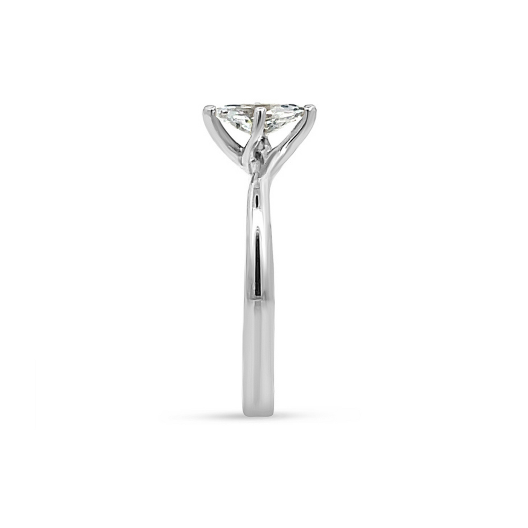 1.5 Carat Marquise Cut Solitaire Moissanite Ring in White Gold