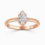 Load image into Gallery viewer, 1 Carat Marquise Cut Bezel Set Solitaire Moissanite Ring in White Gold
