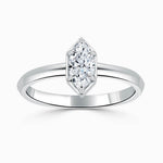 Load image into Gallery viewer, 1 Carat Marquise Cut Bezel Set Solitaire Moissanite Ring in White Gold
