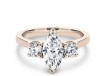 Load image into Gallery viewer, 3.50 Ct Marquise Shape Moissanite Three Stone Ring in White Gold

