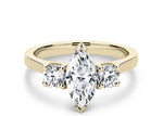 Load image into Gallery viewer, 3.50 Ct Marquise Shape Moissanite Three Stone Ring in White Gold
