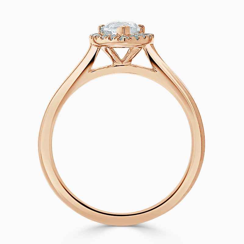 1.50 Carat Marquise Cut Halo Moissanite Ring in Rose Gold