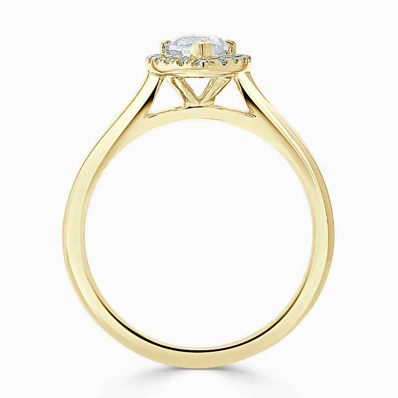 1.50 Carat Marquise Cut Halo Moissanite Ring in Rose Gold