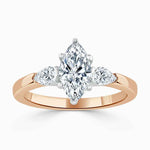 Load image into Gallery viewer, 2.50 Ct Marquise Cut Three Stone Moissanite Ring in White Gold
